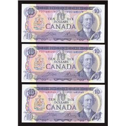 Bank of Canada $10, 1971 - Lot of 3