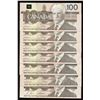Image 1 : Bank of Canada $100, 1988 - Lot of 7 Notes