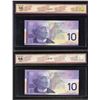 Image 2 : Bank of Canada $10, 2001 - Lot of 2 Replacements