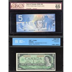 Bank of Canada Lot of 4 Graded Notes