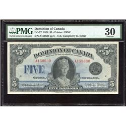 Dominion of Canada $5, 1924