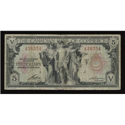 Canadian Bank of Commerce $5, 1935