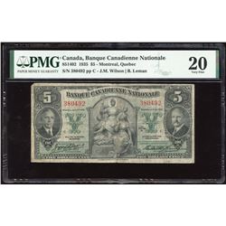 Banque Canadienne Nationale $5, 1935