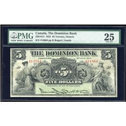 Dominion Bank $5, 1925