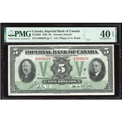 Imperial Bank of Canada $5, 1933