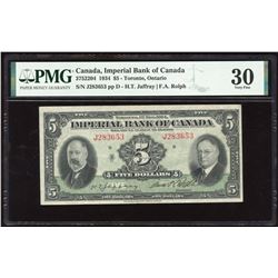 Imperial Bank of Canada $5, 1934