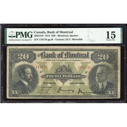 Bank of Montreal $20, 1914