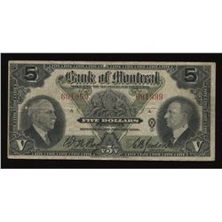 Bank of Montreal $5, 1935