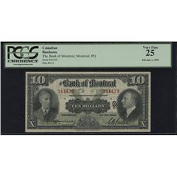 Bank of Montreal $10, 1938