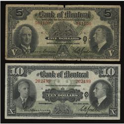 Bank of Montreal $5 & $10, 1938 - Lot