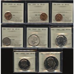 USA ICCS Graded Coins Lot of 8