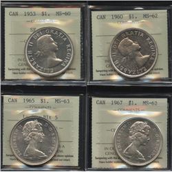 Silver Dollar ICCS Graded Lot of 4