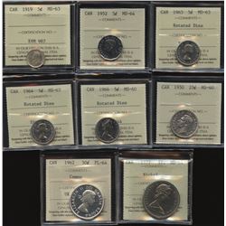 ICCS Graded Lot 8 of Canadian Coins