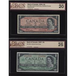 Lot of 11 BCS Graded Banknotes