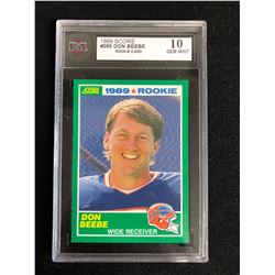 1989 SCORE #265 DON BEEBE ROOKIE CARD (10 GEM MINT)