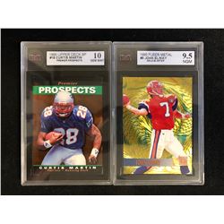 KSA GRADED FOOTBALL CARD LOT (MARTIN/ ELWAY)