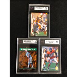 KSA GRADED FOOTBALL CARD LOT (SAPP/ MCNAIR/ DAVIS)