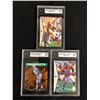 Image 1 : KSA GRADED FOOTBALL CARD LOT (SAPP/ MCNAIR/ DAVIS)
