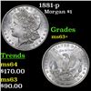 Image 1 : 1881-p Morgan Dollar $1 Grades Select+ Unc