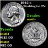 Image 1 : 1942-s Washington Quarter 25c Grades Select+ Unc