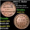 Image 1 : 1863 C. Bahr Civil War Token 1c Grades Select Unc BN