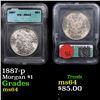 Image 1 : 1887-p Morgan Dollar $1 Graded  ms64 By ICG