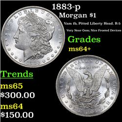 1883-p Morgan Dollar $1 Grades Choice+ Unc