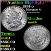 Image 1 : ***Auction Highlight*** 1891-o Morgan Dollar $1 Graded Select+ Unc By USCG (fc)
