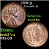Image 1 : 1931-p Lincoln Cent 1c Grades Select Unc BN
