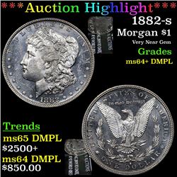***Auction Highlight*** 1882-s Morgan Dollar $1 Graded Choice Unc+ DMPL By USCG (fc)