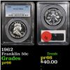 Image 1 : PCGS 1962 Franklin Half Dollar 50c Graded  pr66 By PCGS