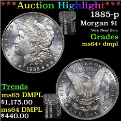 ***Auction Highlight*** 1885-p Morgan Dollar $1 Graded Choice Unc+ DMPL By USCG (fc)