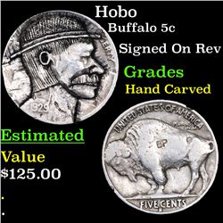 Hobo Buffalo Nickel 5c Grades Hand Carved