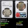 Image 1 : NGC 1885-o Morgan Dollar $1 Graded  ms63 By NGC