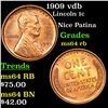 Image 1 : 1909 vdb Lincoln Cent 1c Grades Choice Unc RB