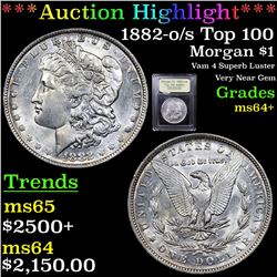 ***Auction Highlight*** 1882-o/s Top 100 Morgan Dollar $1 Graded Choice+ Unc By USCG (fc)