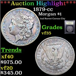 ***Auction Highlight*** 1879-cc Morgan Dollar $1 Graded vf++ By USCG (fc)