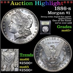 ***Auction Highlight*** 1886-s Morgan Dollar $1 Graded GEM+ Unc By USCG (fc)