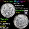 Image 1 : ***Auction Highlight*** 1892-o Morgan Dollar $1 Graded Choice Unc By USCG (fc)