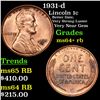 Image 1 : 1931-d Lincoln Cent 1c Grades Choice+ Unc RB