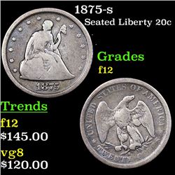 1875-s Twenty Cent Piece 20c Grades f, fine