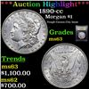 Image 1 : ***Auction Highlight*** 1890-cc Morgan Dollar $1 Graded Select Unc By USCG (fc)