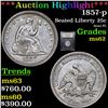 Image 1 : ***Auction Highlight*** 1857-p Seated Liberty Quarter 25c Graded Select Unc By USCG (fc)