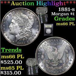 ***Auction Highlight*** 1881-s Morgan Dollar $1 Graded GEM+ UNC PL By USCG (fc)