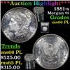 Image 1 : ***Auction Highlight*** 1881-s Morgan Dollar $1 Graded GEM+ UNC PL By USCG (fc)
