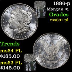 1886-p Morgan Dollar $1 Grades Select Unc+ PL