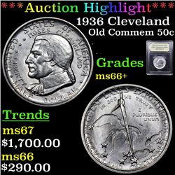 ***Auction Highlight*** 1936 Cleveland Old Commem Half Dollar 50c Graded GEM++ Unc By USCG (fc)