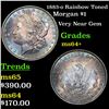 Image 1 : 1883-o Rainbow Toned Morgan Dollar $1 Grades Choice+ Unc