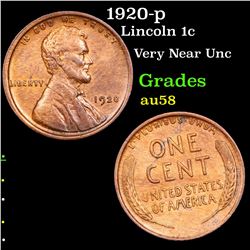 1920-p Lincoln Cent 1c Grades Choice AU/BU Slider