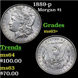 1889-p Morgan Dollar $1 Grades Select+ Unc